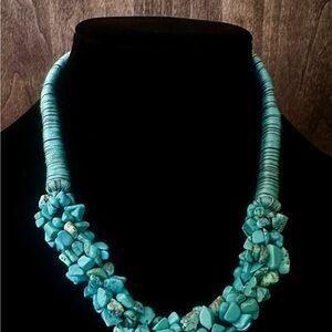 Turquoise Chunky Beaded Necklace